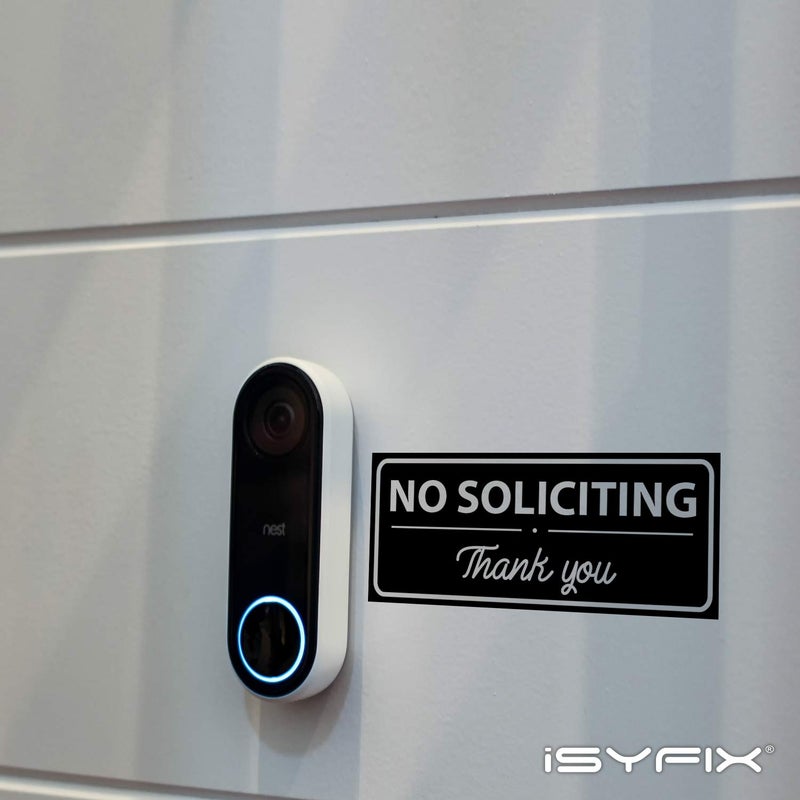 iSYFIX No Soliciting Signs Stickers for House, Home & Business - 4 Pack 7x3 inch - Premium Self-Adhesive Vinyl, Laminated for Ultimate UV, Weather, Scratch, Water and Fade Resistance, Indoor & Outdoor - Image 5